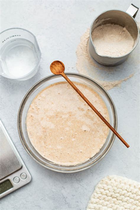 water bowl drop test for making levain|how to make levain from flour.